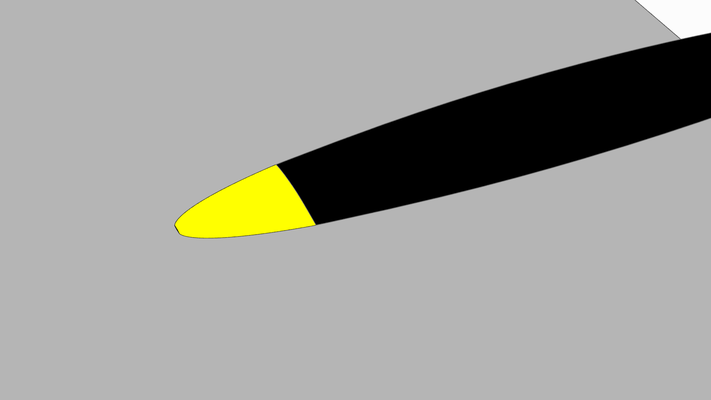 Option 3 - Elliptical aligned along chord/2