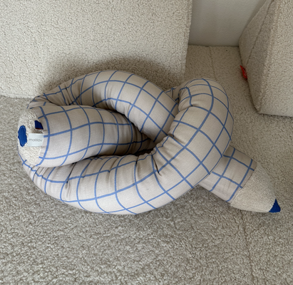  Musselin Sand Grid Blau