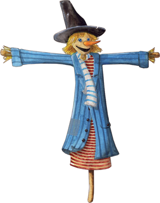 épouvantail - bonhomme - personnages - smiley émoticône émoji cartoon clipart illustration - artémotic