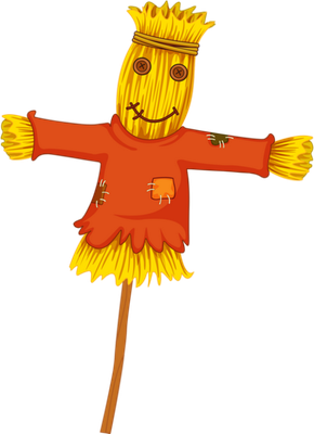 épouvantail - bonhomme - personnages - smiley émoticône émoji cartoon clipart illustration - artémotic
