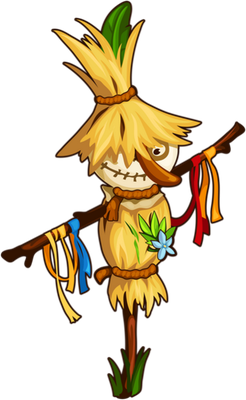 épouvantail - bonhomme - personnages - smiley émoticône émoji cartoon clipart illustration - artémotic