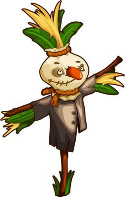 épouvantail - bonhomme - personnages - smiley émoticône émoji cartoon clipart illustration - artémotic