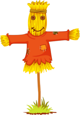 épouvantail - bonhomme - personnages - smiley émoticône émoji cartoon clipart illustration - artémotic