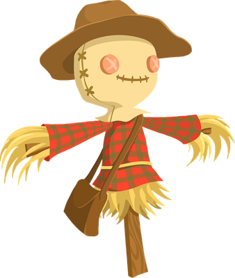 épouvantail - bonhomme - personnages - smiley émoticône émoji cartoon clipart illustration - artémotic