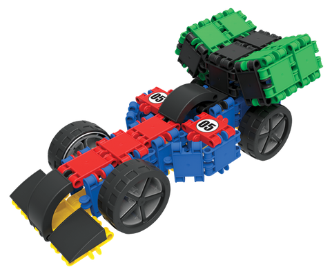 CLICS Rollerbox 25 in 1 CB803 – Bauplan-Modell: Rennwagen mit großen Reifen