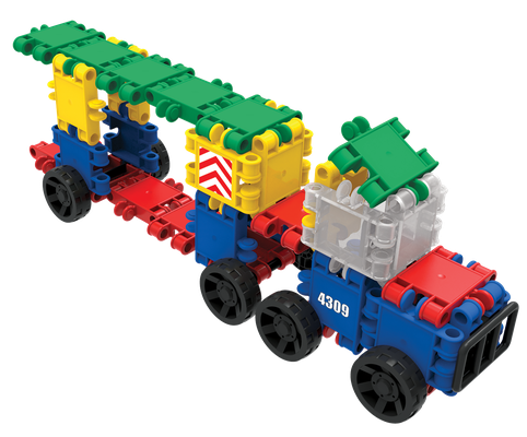 CLICS Eimer 8 in 1 – Bauplan-Modell: Kranwagen