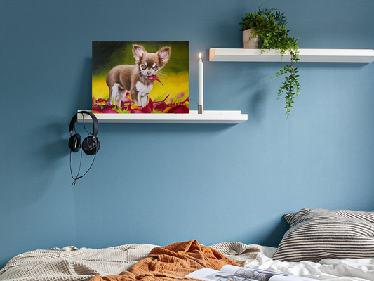 Chihuahua Erinnerung Wandwirkung Acrylgemälde