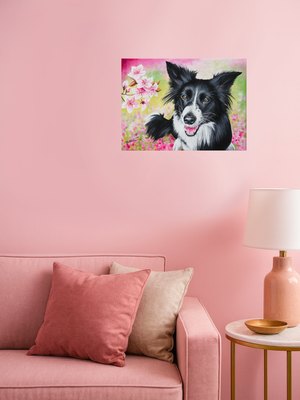 Border Collie Rosa Wand