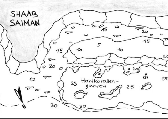 Shab Saiman, Safaga, gute Wetterbedingungen nötig, seltener Tauchplatz, Sandflächen