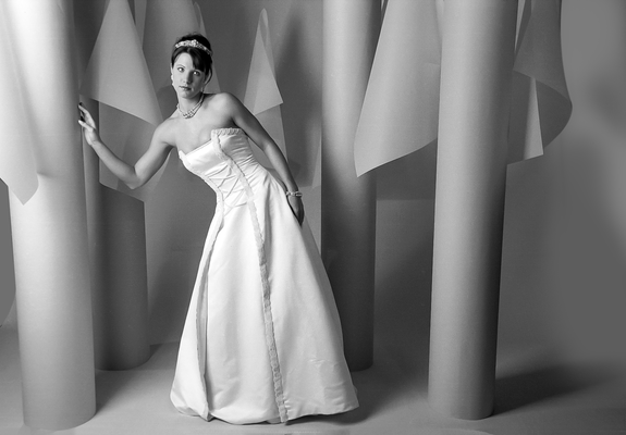 Bridal dress in scene