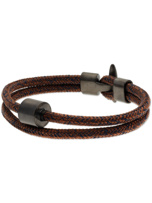 Herrenarmbänder mit Edelstahl in silber oder schwarz mit Leder/nautischem Seil -179,00 €
