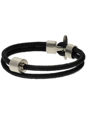 Herrenarmbänder mit Edelstahl in silber oder schwarz mit Leder/nautischem Seil -179,00 €