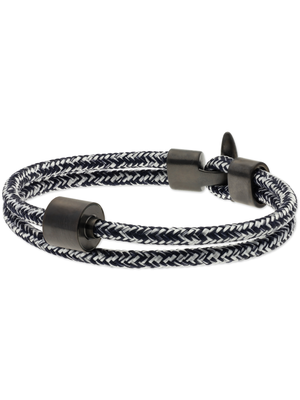 Herrenarmbänder mit Edelstahl in silber oder schwarz mit Leder/nautischem Seil -179,00 €