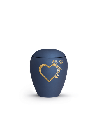 Edition Verona, velvet navy,   Sparkling Star Herz mit Pfoten in gold 0,5 l = 118,00,00 € , 1,5 l = 138,00 €  und 2,8 l = 158,00 €