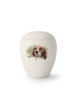 Edition Bianco, matt-weiß glasiert, Motiv Beagle von Hand bemalt 1,5 l  =158,00 €