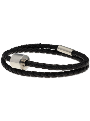 Herrenarmbänder mit Edelstahl in silber oder schwarz mit Leder -179,00 €
