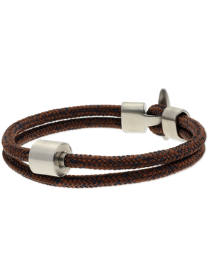 Herrenarmbänder mit Edelstahl in silber oder schwarz mit Leder/nautischem Seil -179,00 €