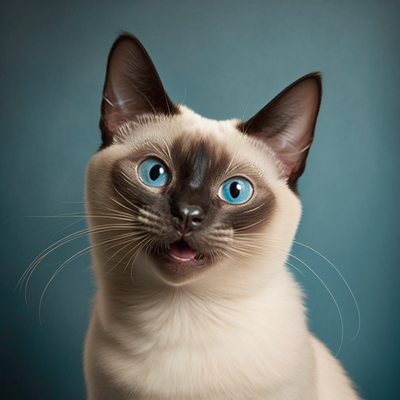 portrait d'un chat siamois heureux
