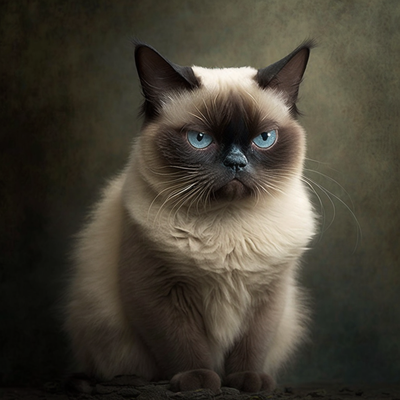portrait d'un chat siamois malheureux