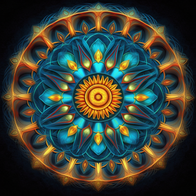 Fractal Art, un mandala qui incarne l'équilibre et l'harmonie, utilisant des motifs symétriques ...