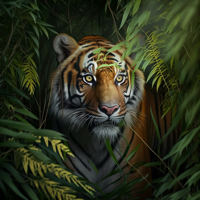 un tigre dans la jungle 