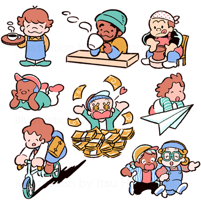 京都精華大学「2022年度大学案内」　　中面イラスト