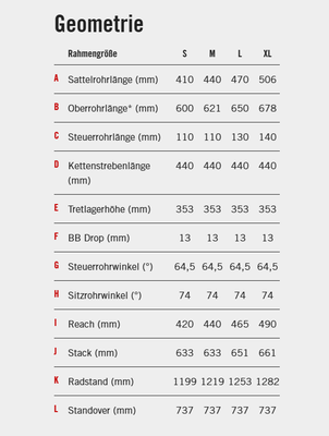 ROTWILD R.E735 CORE Geometrie