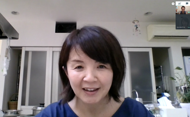 スタッフ佐々木さんとビデオ会議