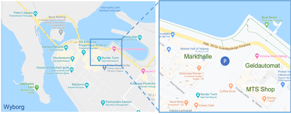 Vyborg - Stadtplan