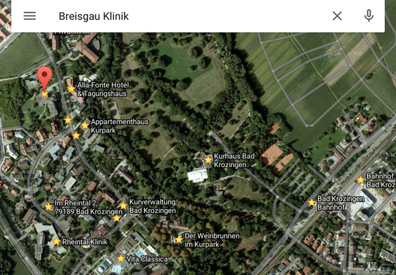 Mein Fussweg von der Breisgau-Klink zum Bahnhof am 5.8.2015_Abfahrt= 10-30-Uhr