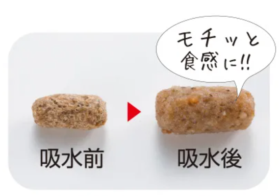 ひかりハリネズ 吸水前後の比較