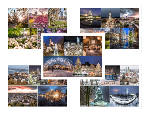 Postkarte Leipzig 5er Pack