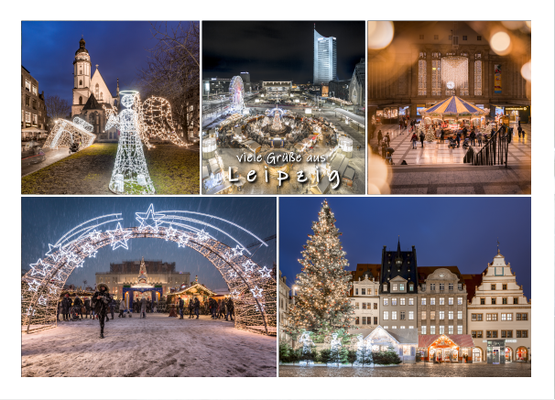 Postkarte Leipzig Weihnachten