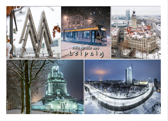 Postkarte Leipzig Winter