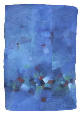 Schatzsuche / Oel auf Papier / 75 x 108cm / 2016