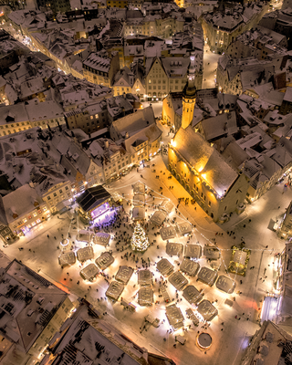 Tallinn Christmas Market - Copyright Sixten Sepp Drone Shot
