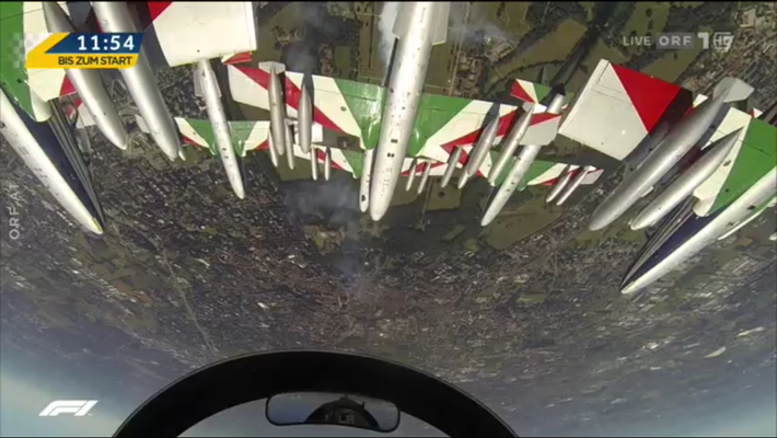 Kamerablick aus dem Cockpit der Italiener