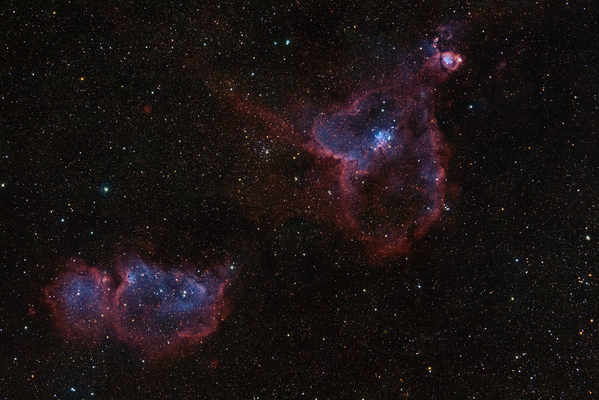 IC 1805 & IC 1848 The Heart & Soul Nebula w. 200mm Nikon - 2022
