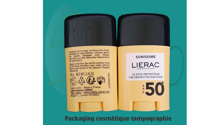 Impression sur packaging cosmétique tampographie-  Marquage Sebelor