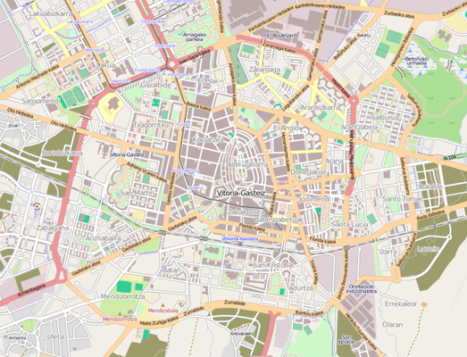 Plano urbano de Vitoria.