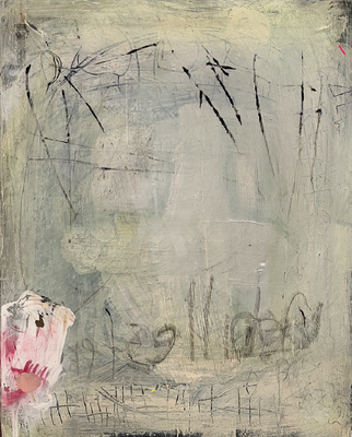 o.T. Mixed Media auf Siebdruckrahmen, 40 x 50 cm, 2024