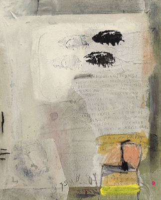 2 hohe Tiere, Mixed Media auf Siebdruckrahmen, 40 x 50 cm, 2024