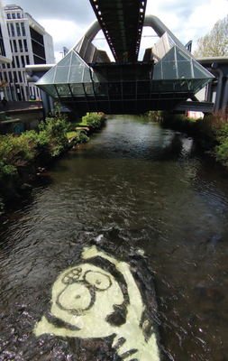 Das Ufer ist noch weit, 4 x 6 m / LOOKDOWN, 2021 OAA-Installation in der Wupper