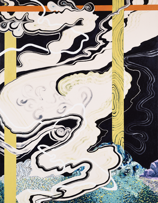 温泉の湯煙,2019/1167×910mm/綿布に油彩/2019/撮影:怡土鉄夫/この作品の購入はアートフロントギャラリーへお問い合わせください。　【Hot spring steam,2019】1167×910mm/oil on cotton/2019/Photo by Tetsuo Ito/Price:ask ART FRONT GALLERY