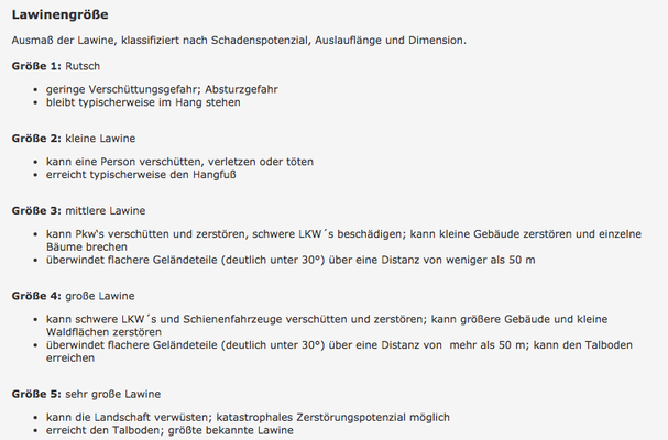 Lawinengrössen (http://www.avalanches.org/eaws/en/includes/glossary/glossary_de_all.html)