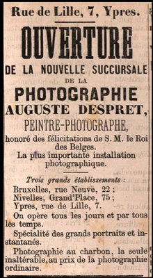 Le Progrès du 13 mars 1887. Ouverture de la succursale à Ypres