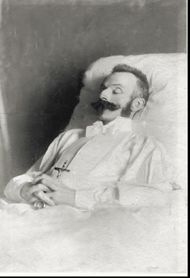 Jules de Burlet sur son lit de mort
