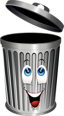 poubelle - divers - smiley émoticône émoji cartoon clipart illustration - artémotic