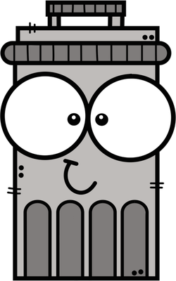 poubelle - divers - smiley émoticône émoji cartoon clipart illustration - artémotic