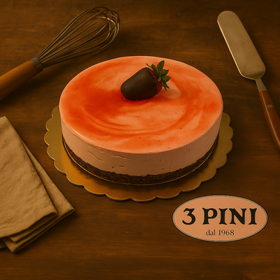 Cheescake alla fragola, un fondo di crumble accoglie una morbida crema cheescake alla fragola con inserti di fragolefresche.